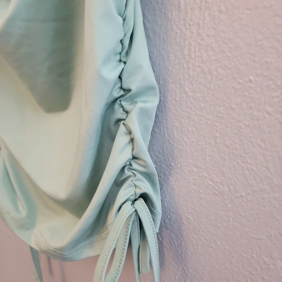 Shein Mint Green Cowl Neck Ruched Side Tank Top - Picture 3 of 4